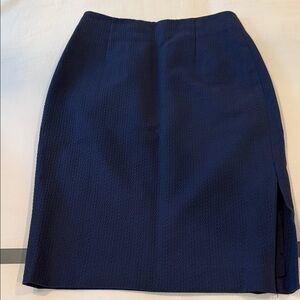 Elegant Navy Blue Women's Pencil Skirt with Side Slit